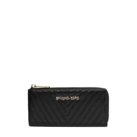 michael kors small logo stripe wallet|Michael Kors quilted wallet black.